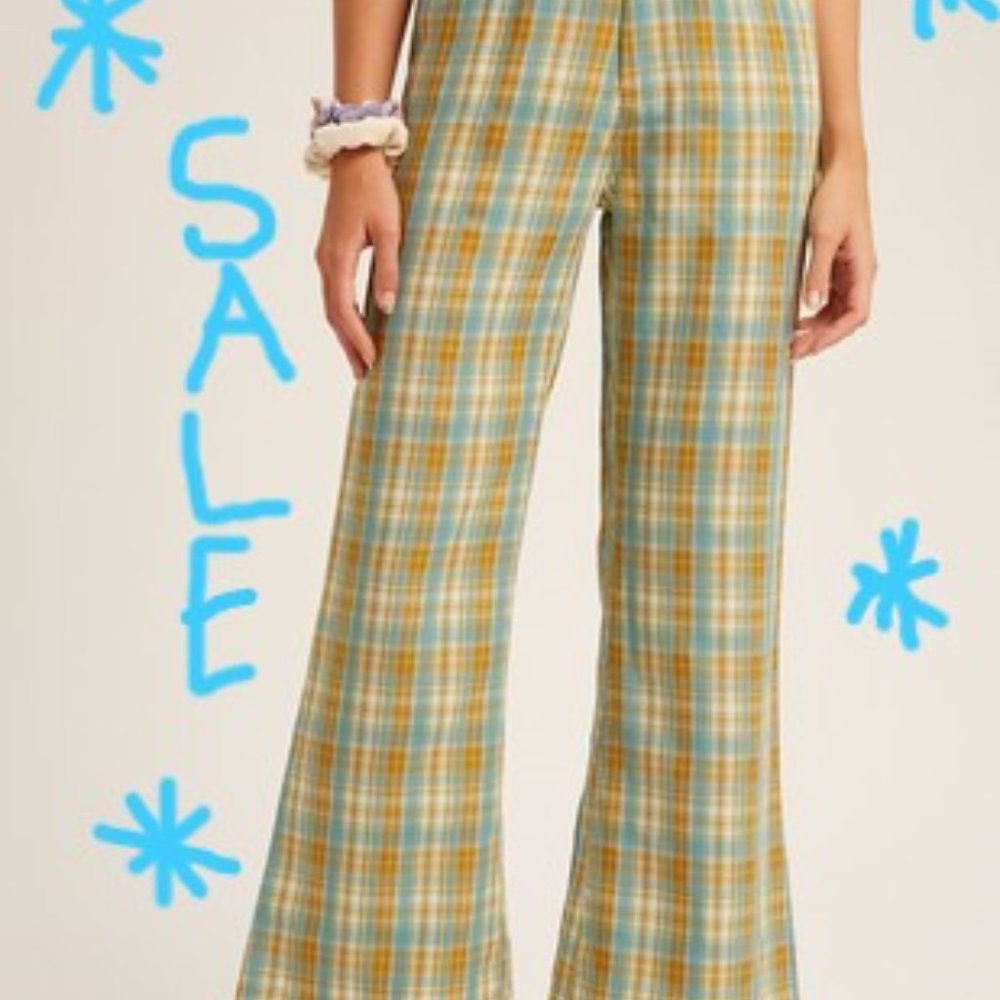 Women's Stretched Multi-color Plaid Pants